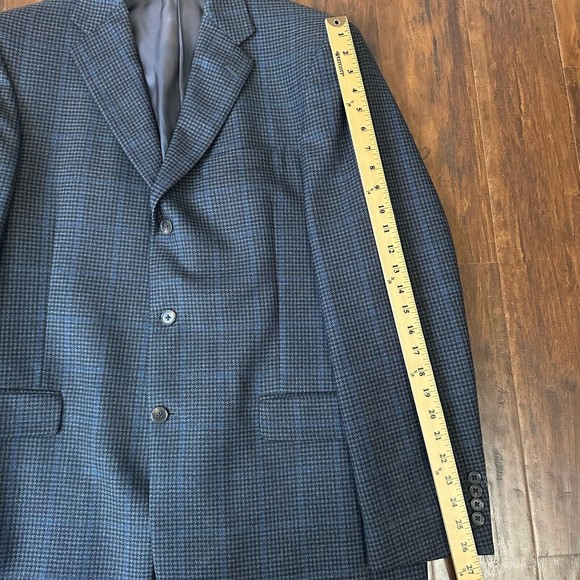 BURBERRY LONDON Mens Grey Houndstooth Plaid 3-Button Sport Coat USA MADE - Picture 13 of 13